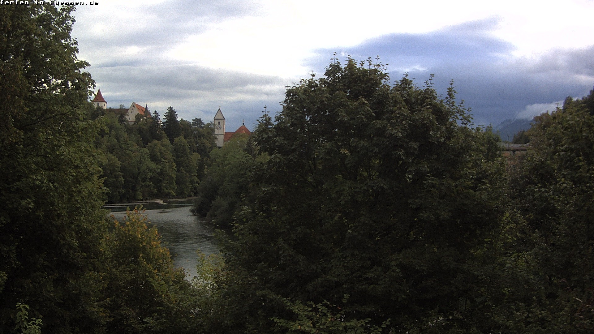 Archiv Foto Webcam Füssen: Blick auf Lech und Hohes Schloss
