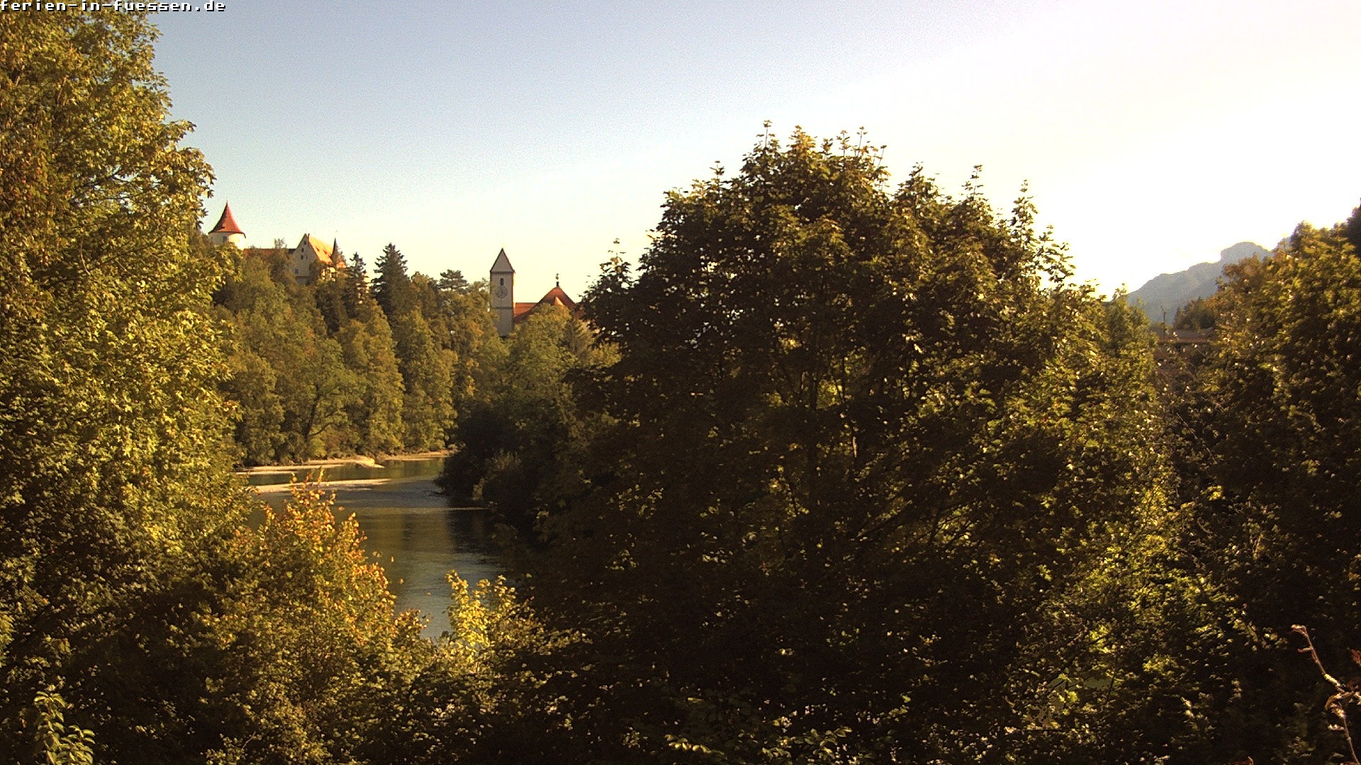 Archiv Foto Webcam Füssen: Blick auf Lech und Hohes Schloss