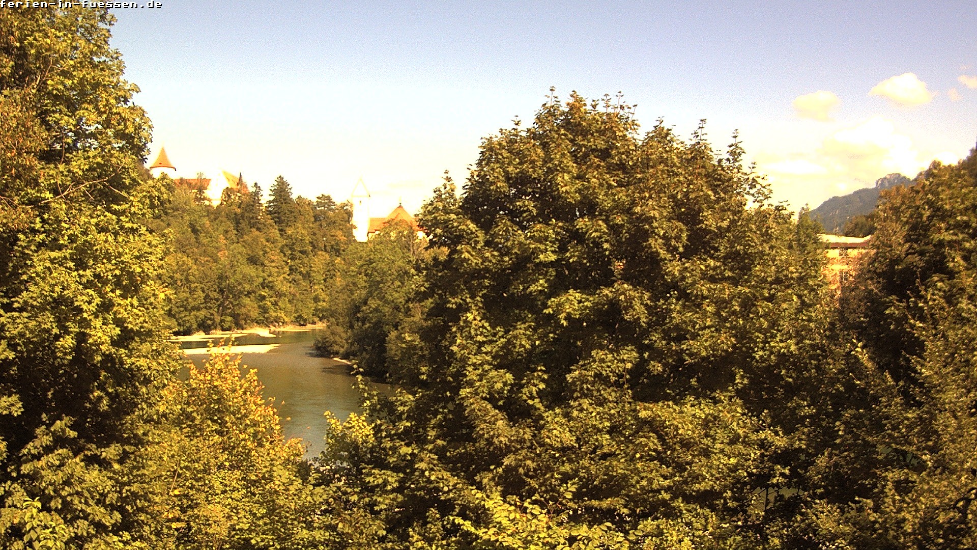 Archiv Foto Webcam Füssen: Blick auf Lech und Hohes Schloss