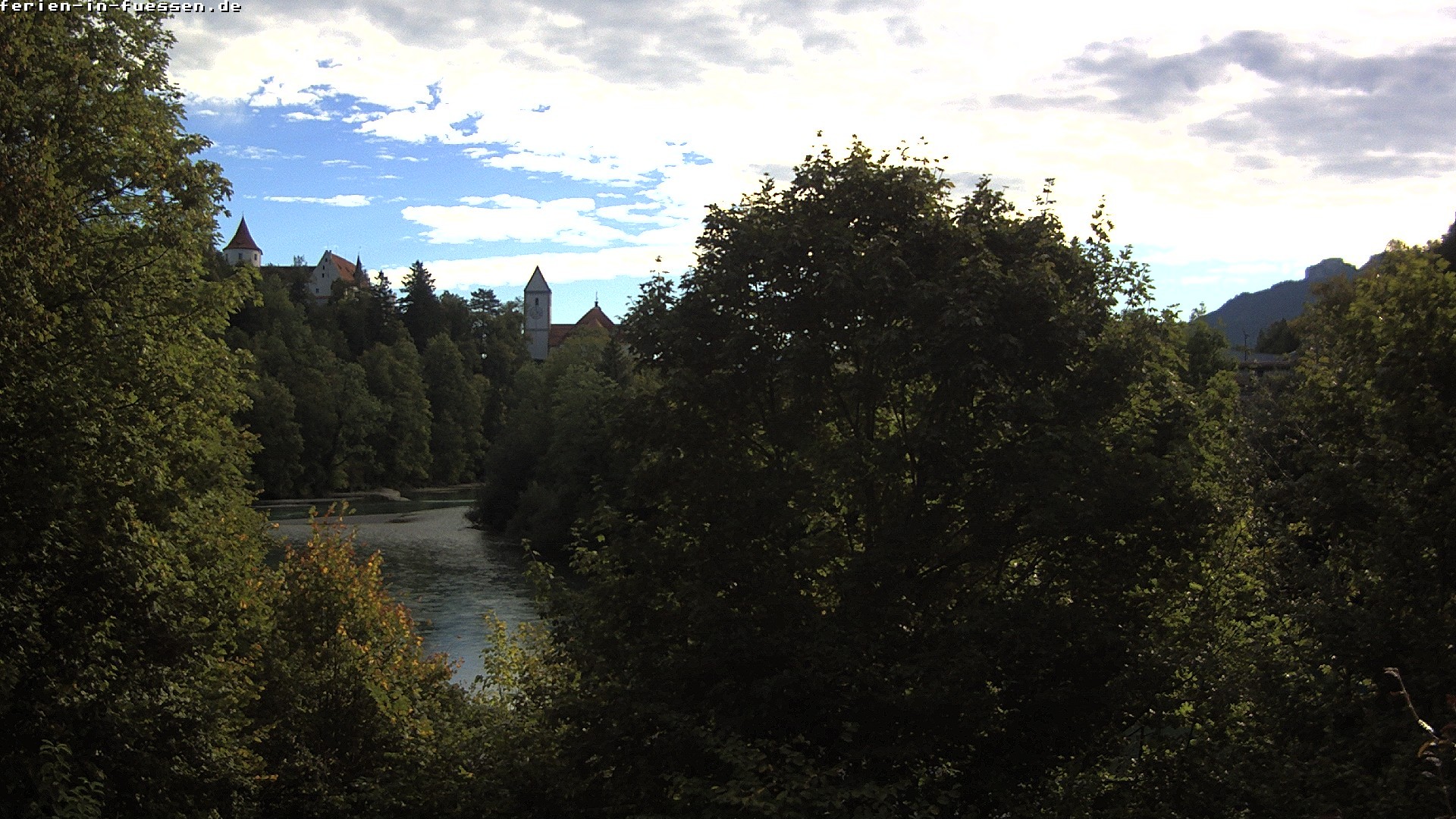 Archiv Foto Webcam Füssen: Blick auf Lech und Hohes Schloss