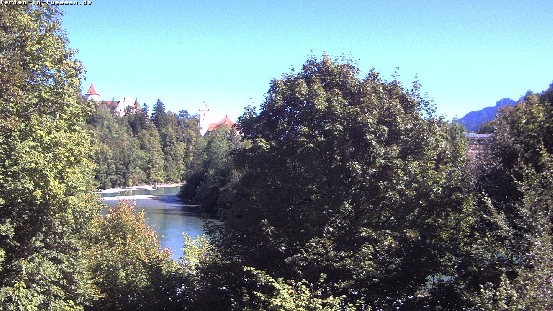 Archiv Foto Webcam Füssen: Blick auf Lech und Hohes Schloss