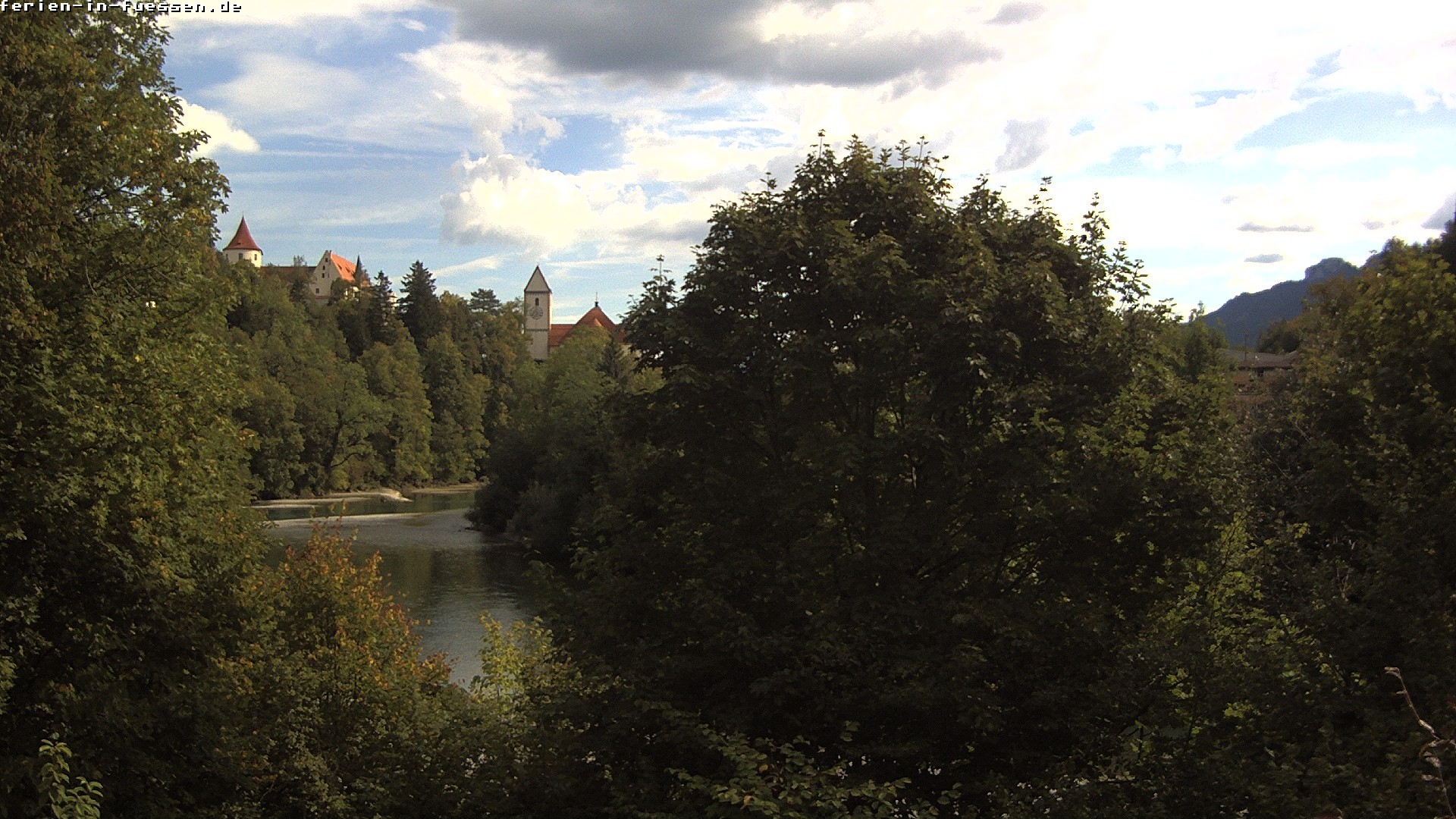 Archiv Foto Webcam Füssen: Blick auf Lech und Hohes Schloss