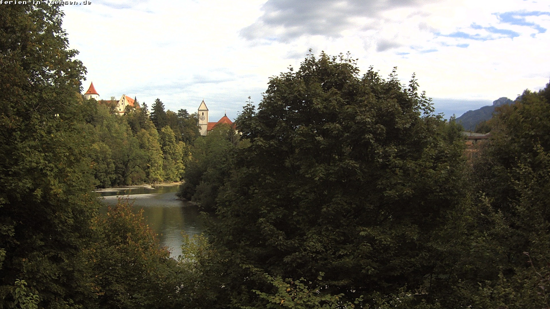Archiv Foto Webcam Füssen: Blick auf Lech und Hohes Schloss
