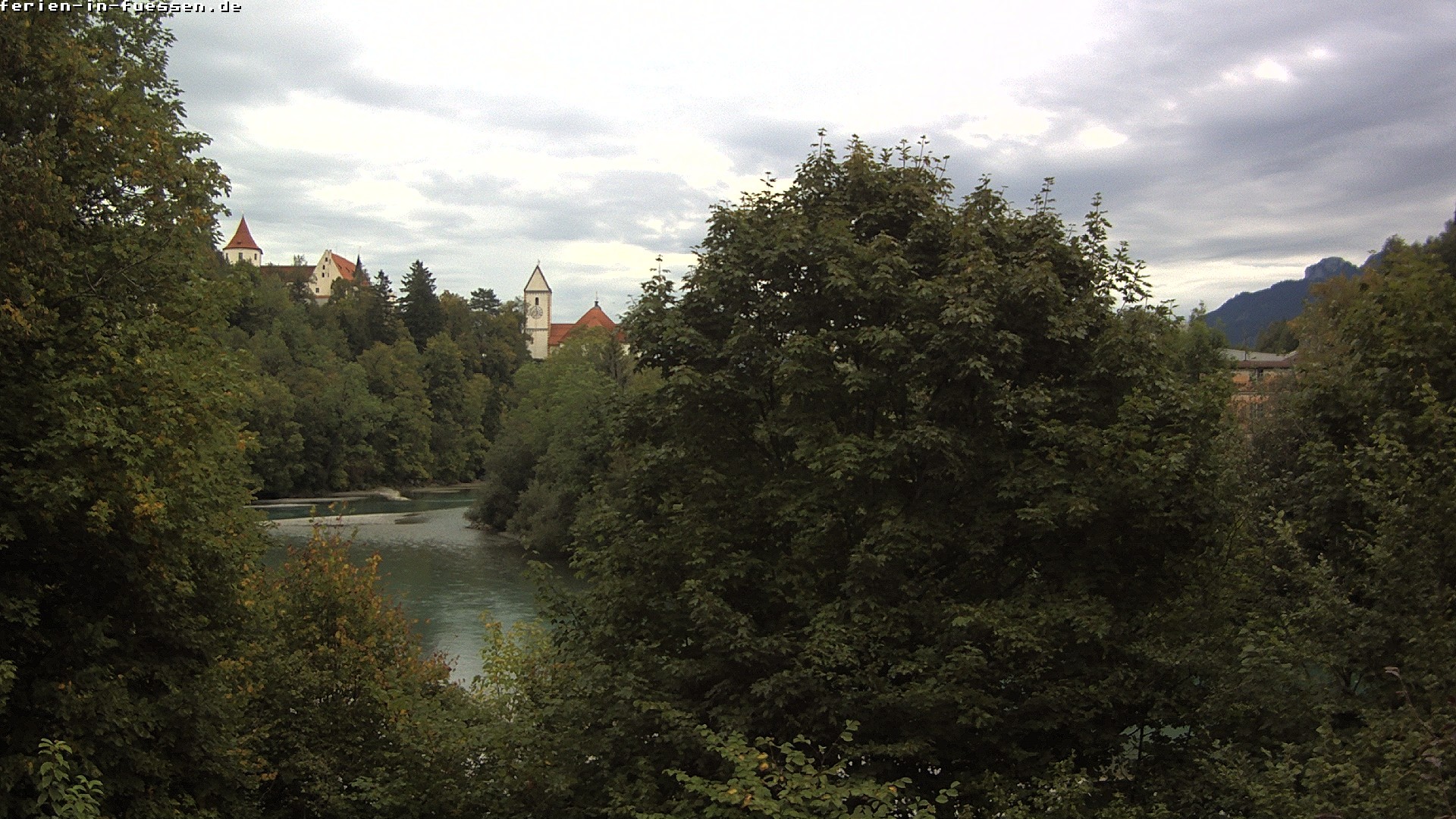 Archiv Foto Webcam Füssen: Blick auf Lech und Hohes Schloss
