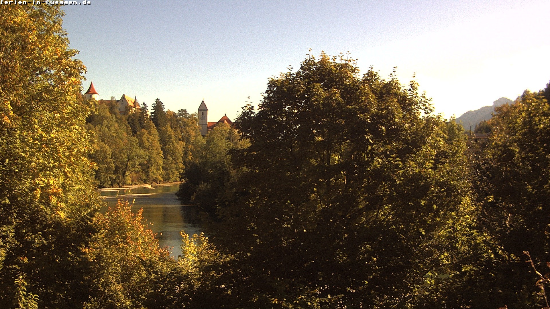 Archiv Foto Webcam Füssen: Blick auf Lech und Hohes Schloss