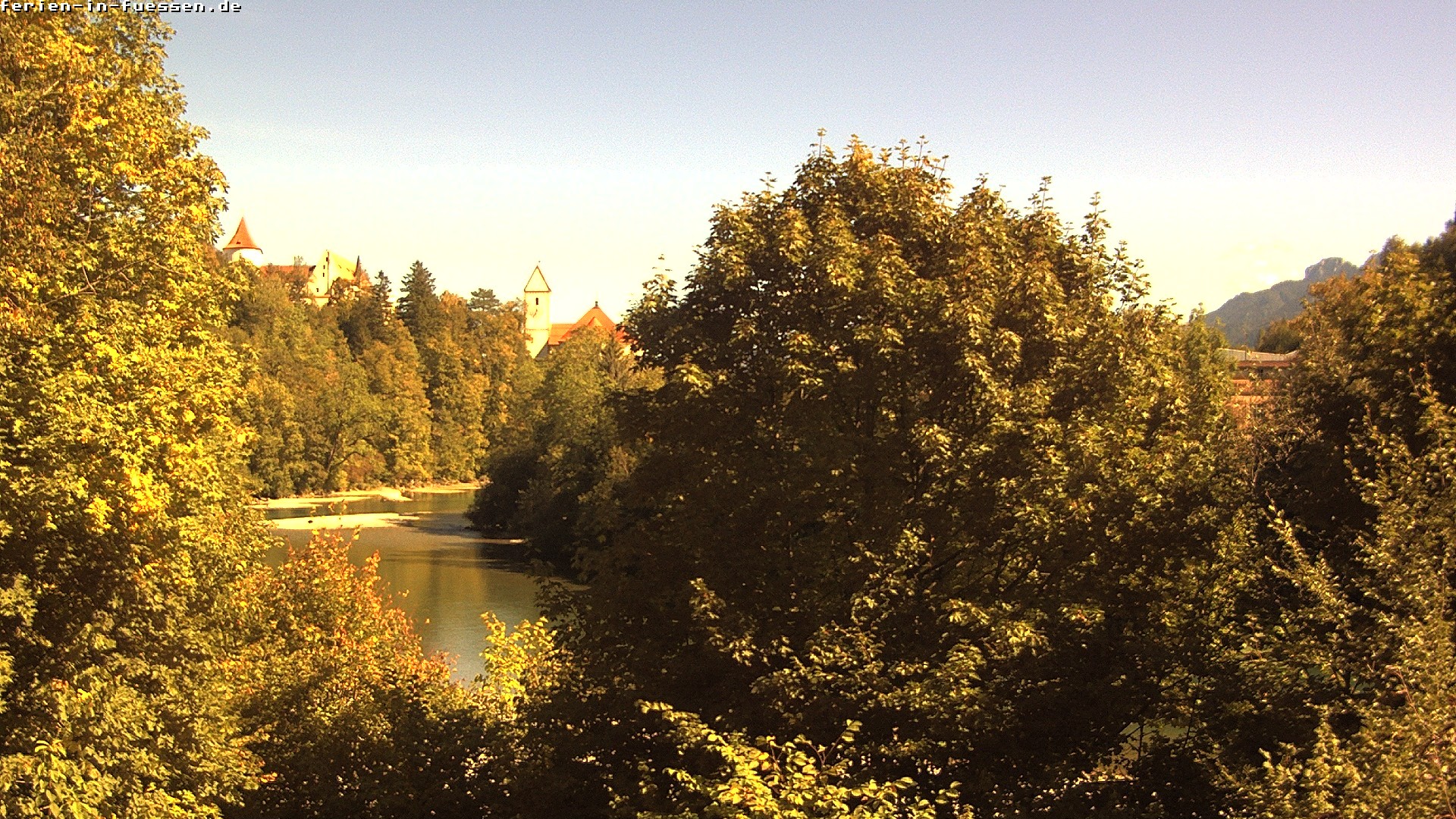 Archiv Foto Webcam Füssen: Blick auf Lech und Hohes Schloss