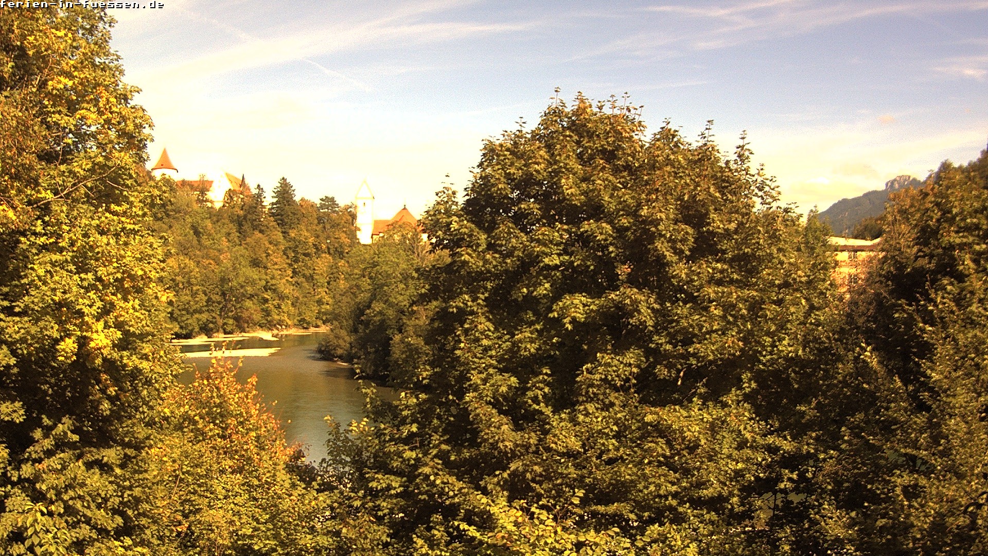 Archiv Foto Webcam Füssen: Blick auf Lech und Hohes Schloss