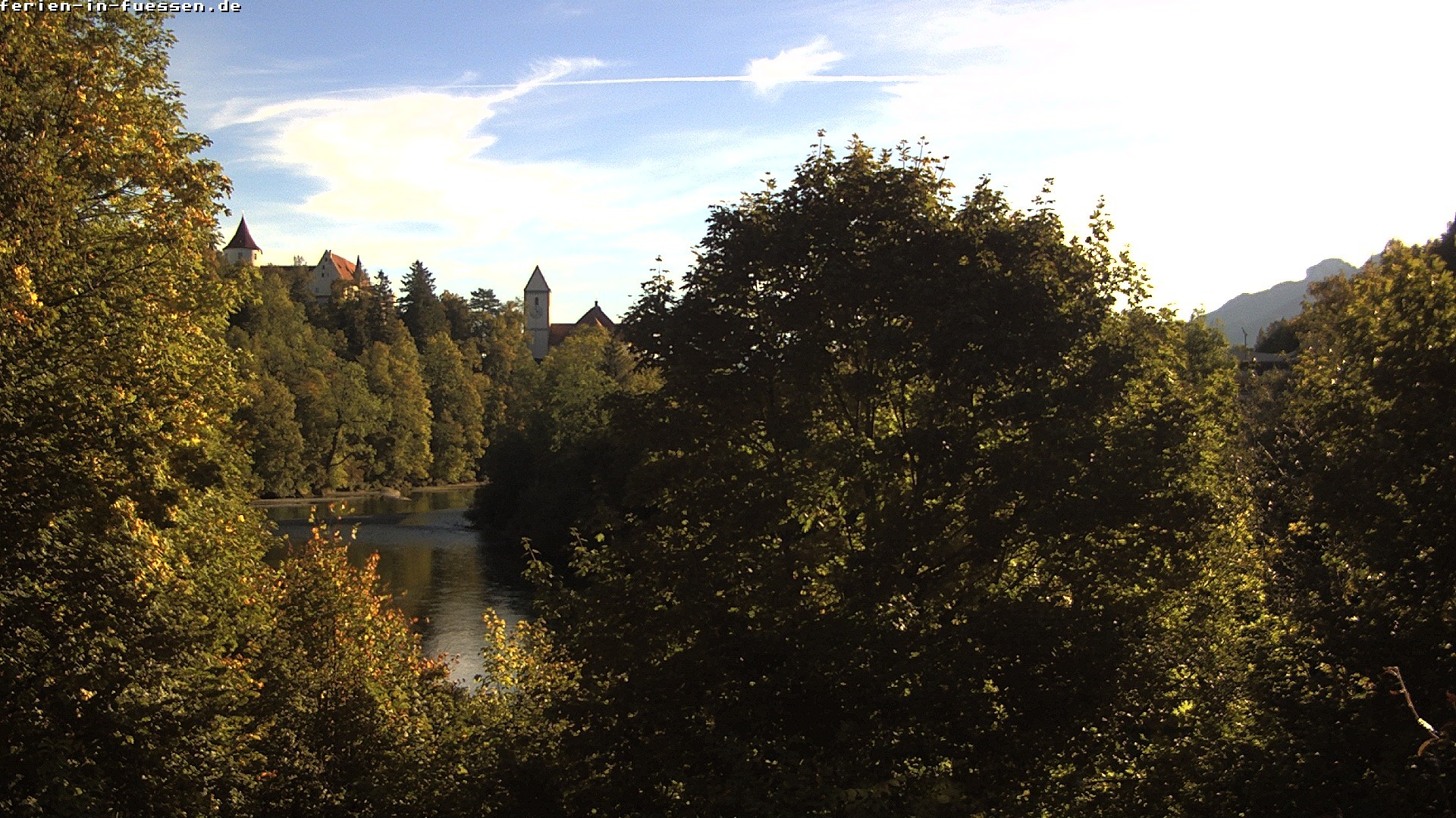 Archiv Foto Webcam Füssen: Blick auf Lech und Hohes Schloss