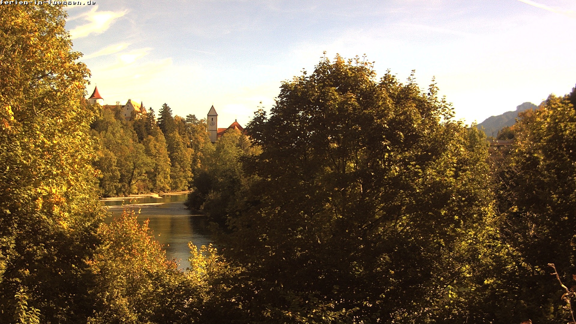 Archiv Foto Webcam Füssen: Blick auf Lech und Hohes Schloss