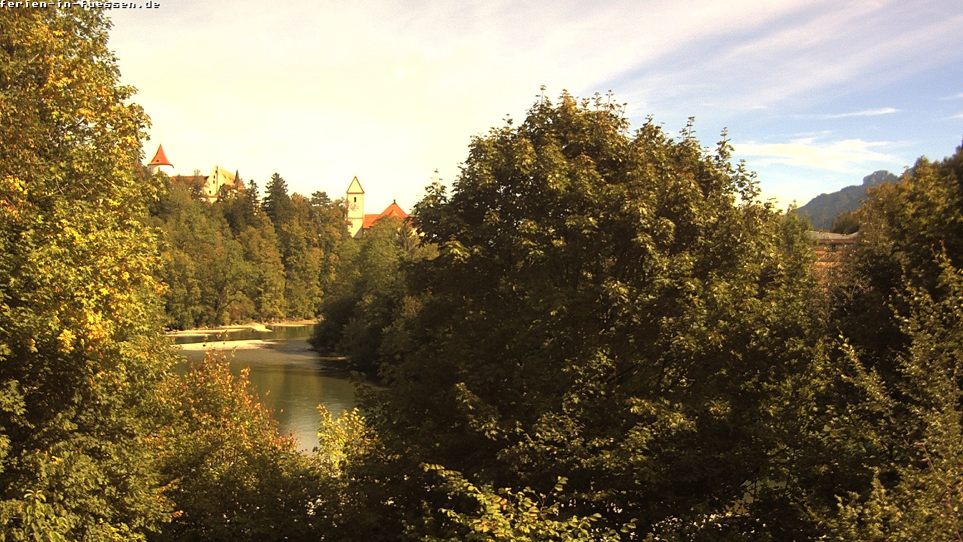 Archiv Foto Webcam Füssen: Blick auf Lech und Hohes Schloss