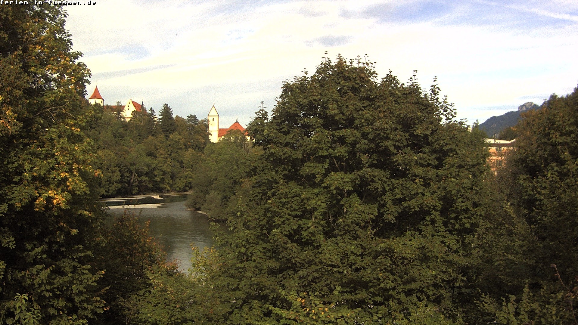 Archiv Foto Webcam Füssen: Blick auf Lech und Hohes Schloss