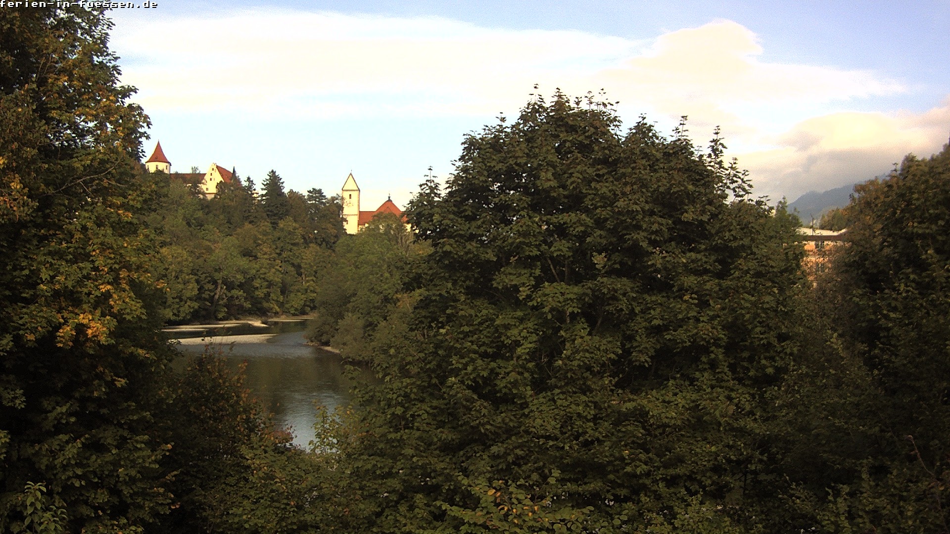 Archiv Foto Webcam Füssen: Blick auf Lech und Hohes Schloss