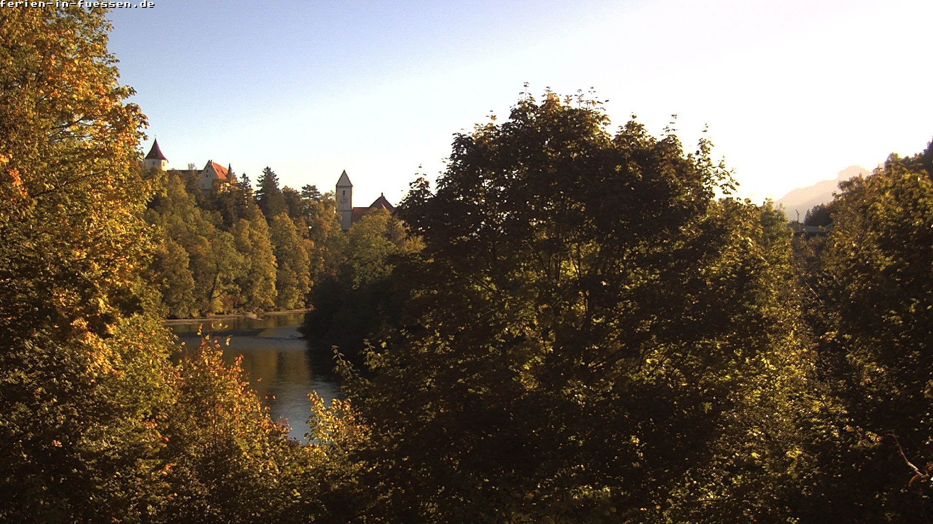 Archiv Foto Webcam Füssen: Blick auf Lech und Hohes Schloss