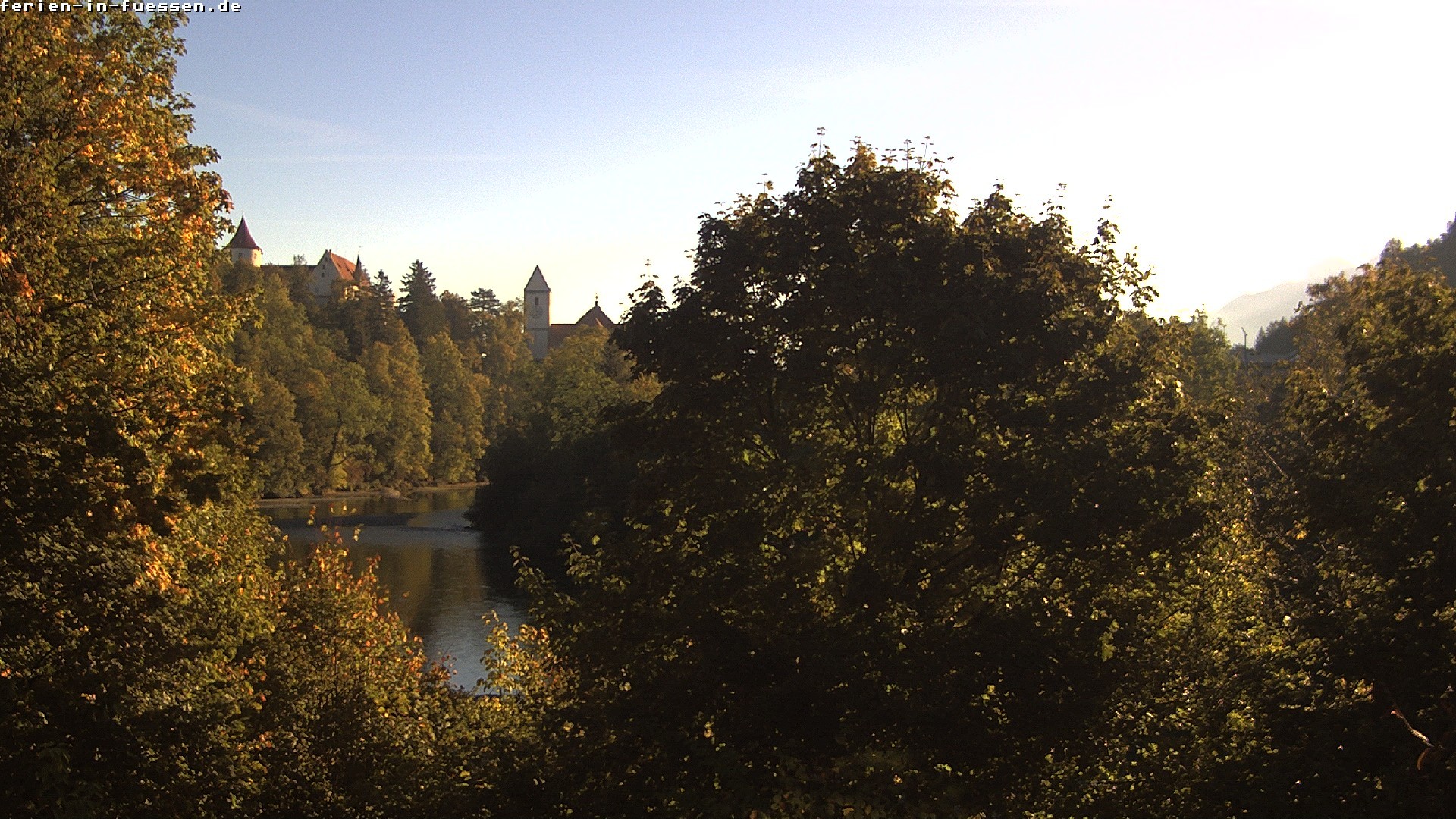 Archiv Foto Webcam Füssen: Blick auf Lech und Hohes Schloss