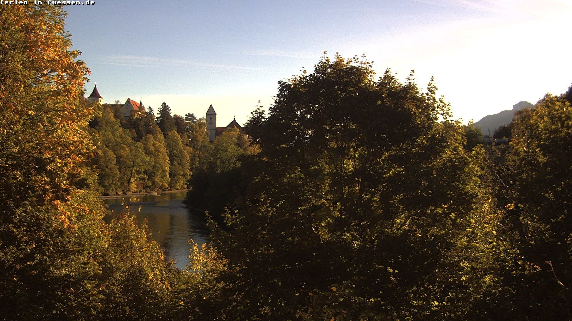 Archiv Foto Webcam Füssen: Blick auf Lech und Hohes Schloss