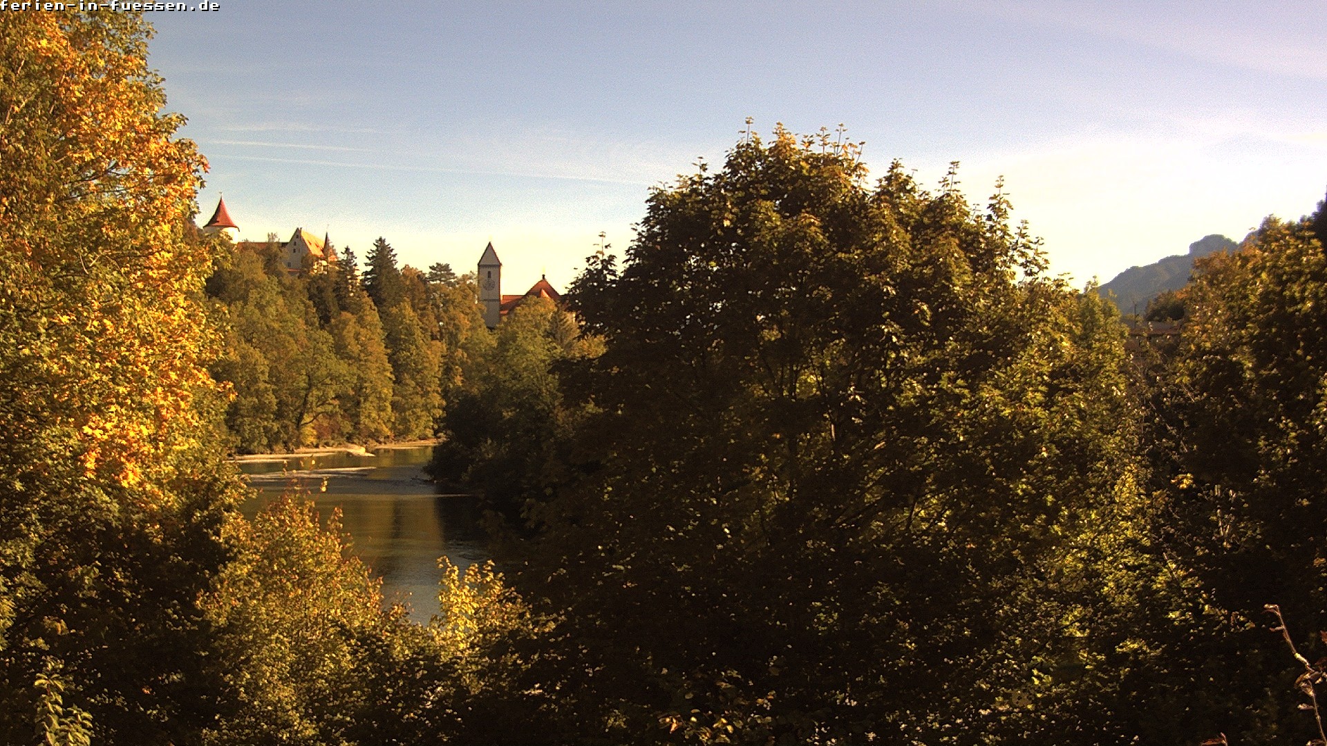 Archiv Foto Webcam Füssen: Blick auf Lech und Hohes Schloss