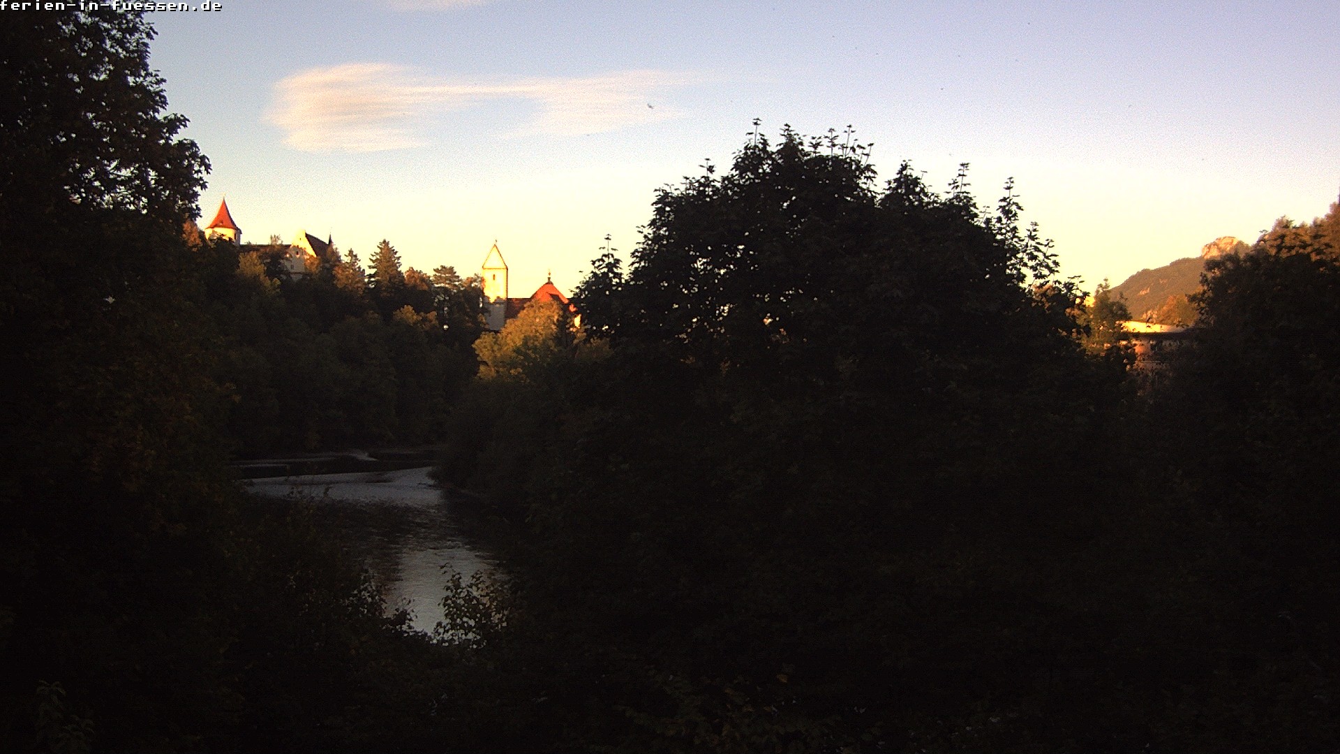 Archiv Foto Webcam Füssen: Blick auf Lech und Hohes Schloss