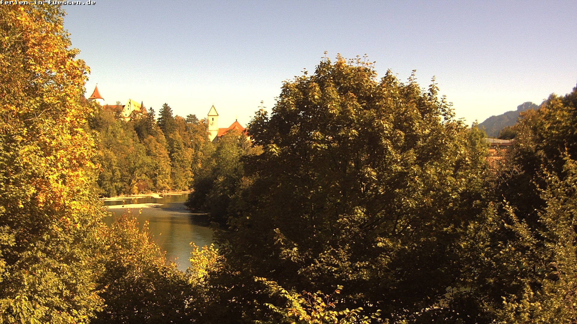 Archiv Foto Webcam Füssen: Blick auf Lech und Hohes Schloss