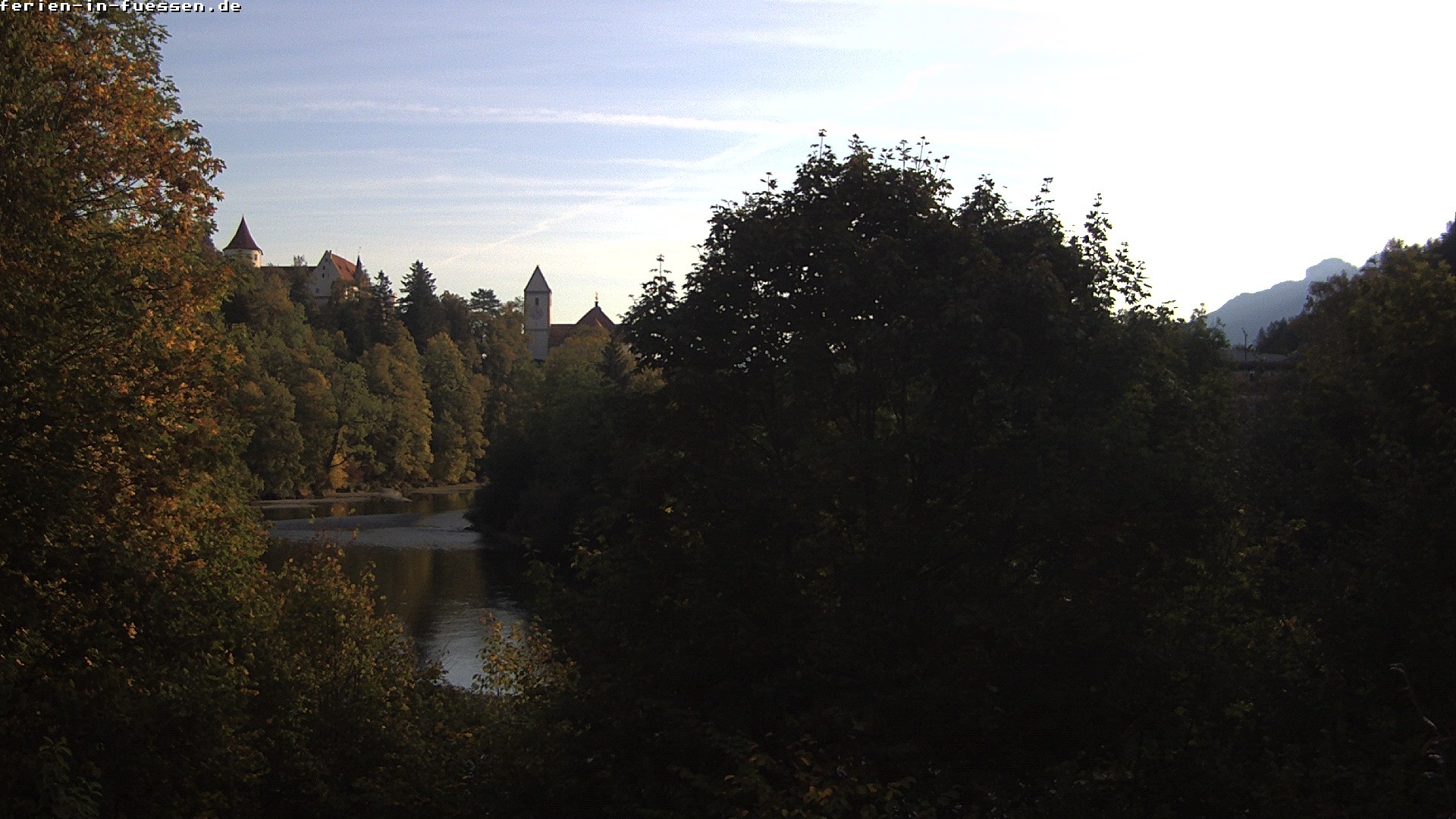 Archiv Foto Webcam Füssen: Blick auf Lech und Hohes Schloss