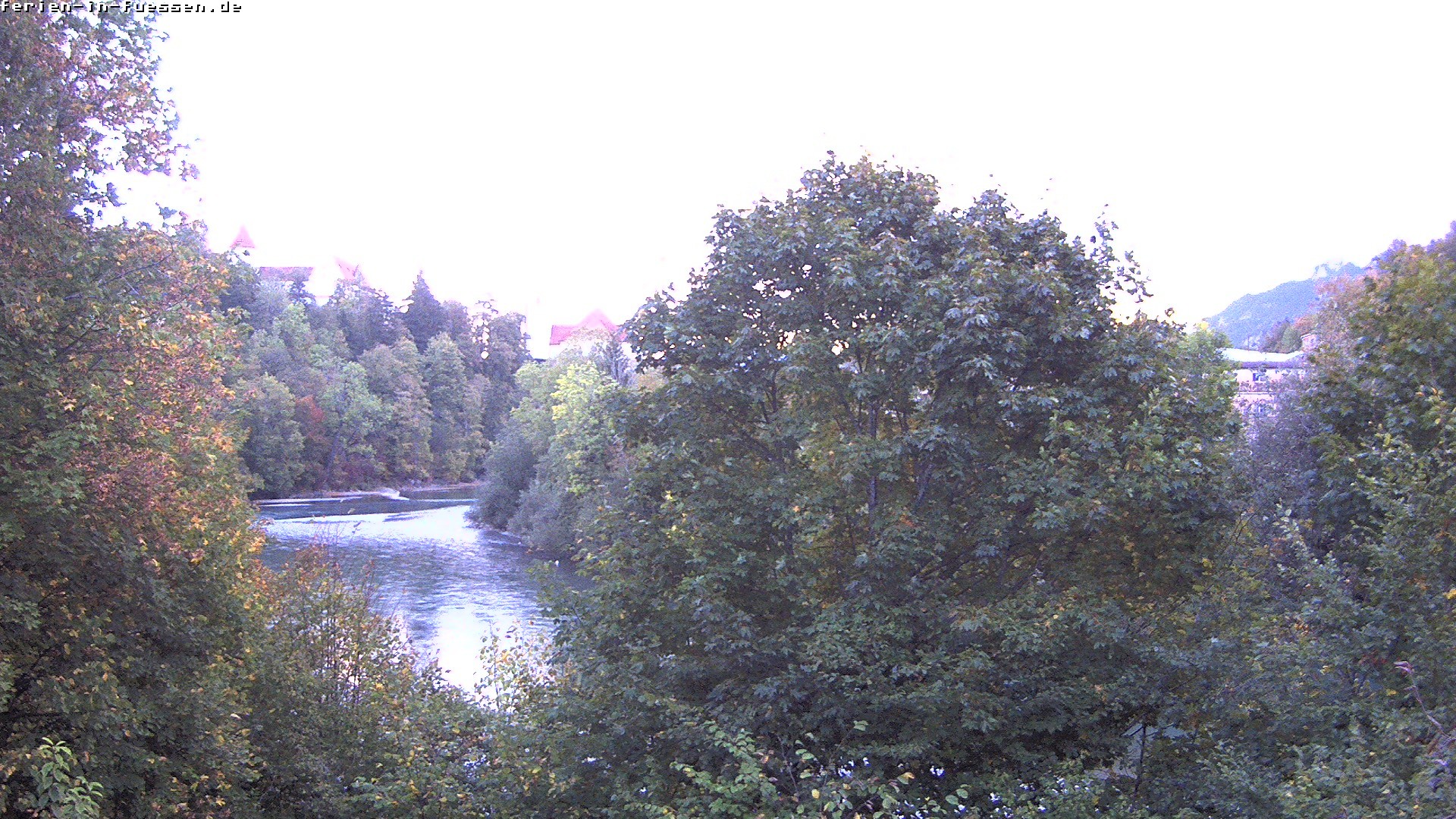Archiv Foto Webcam Füssen: Blick auf Lech und Hohes Schloss