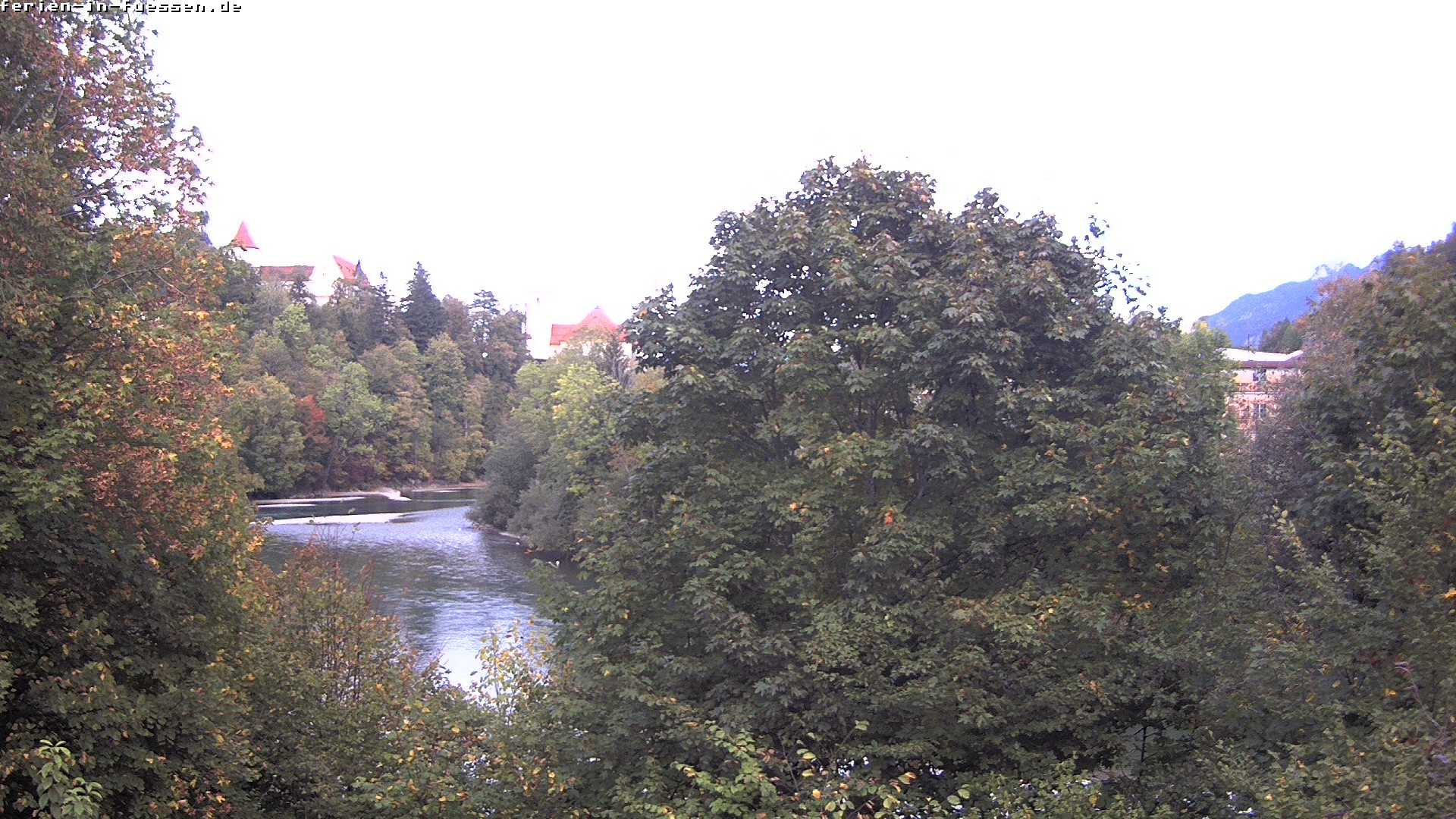 Archiv Foto Webcam Füssen: Blick auf Lech und Hohes Schloss