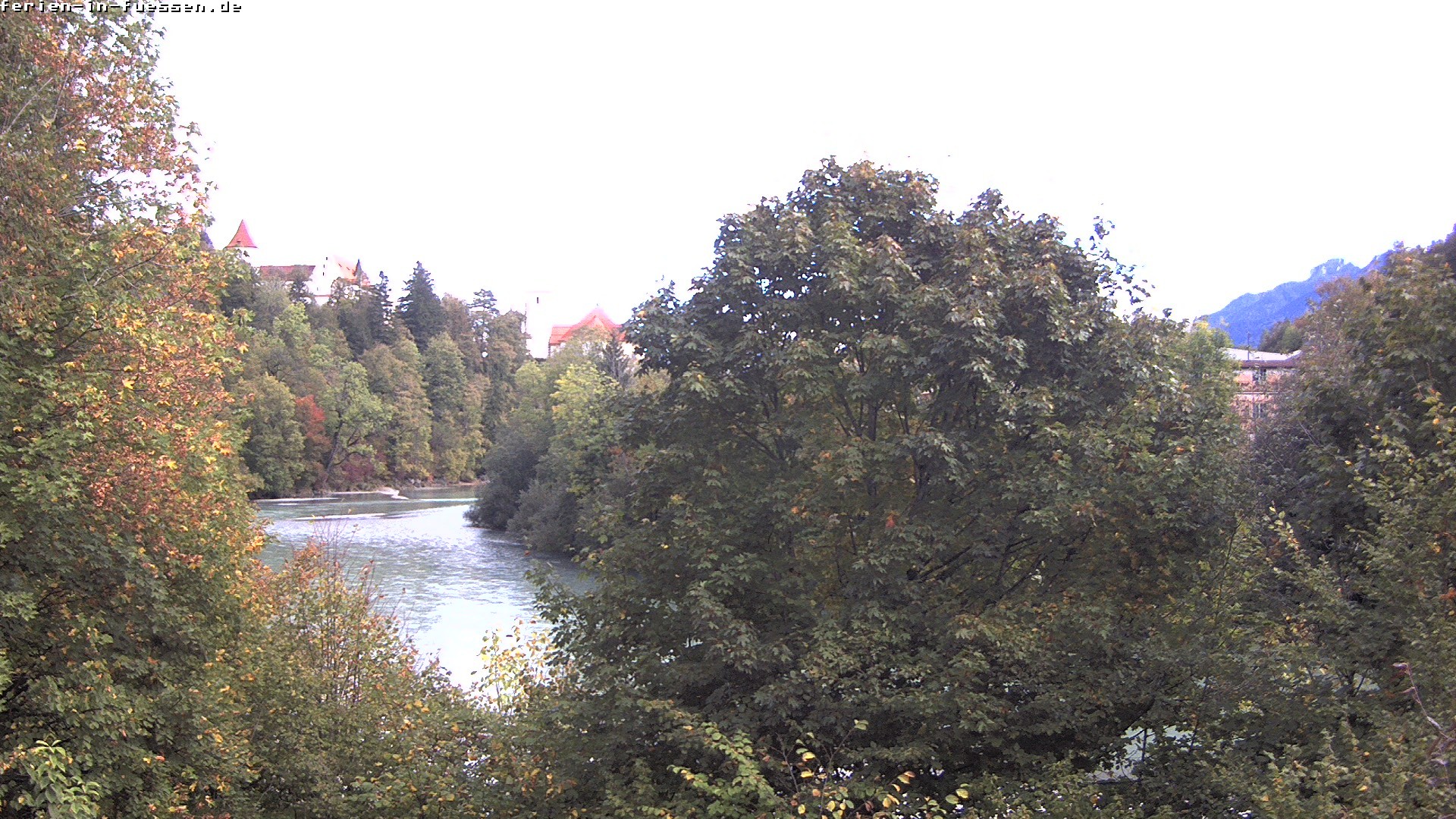 Archiv Foto Webcam Füssen: Blick auf Lech und Hohes Schloss