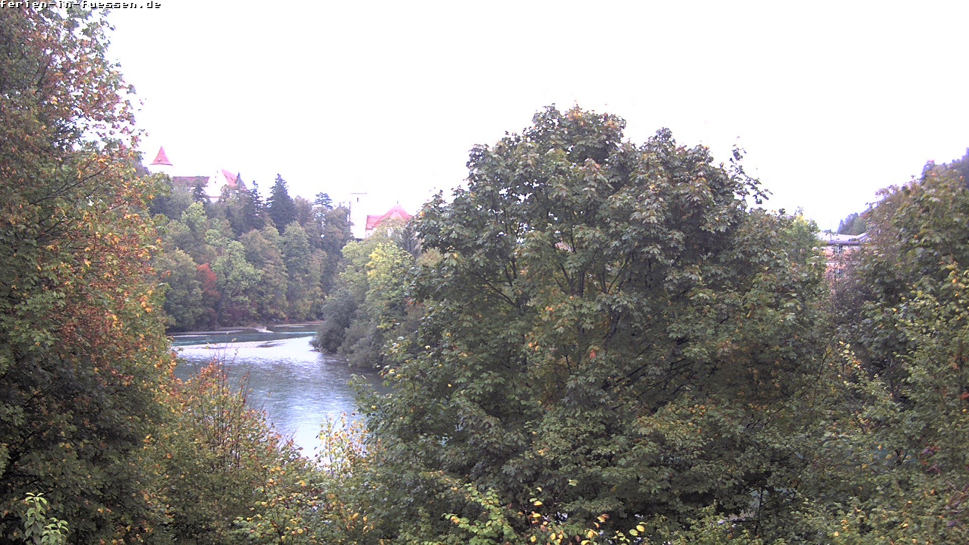 Archiv Foto Webcam Füssen: Blick auf Lech und Hohes Schloss