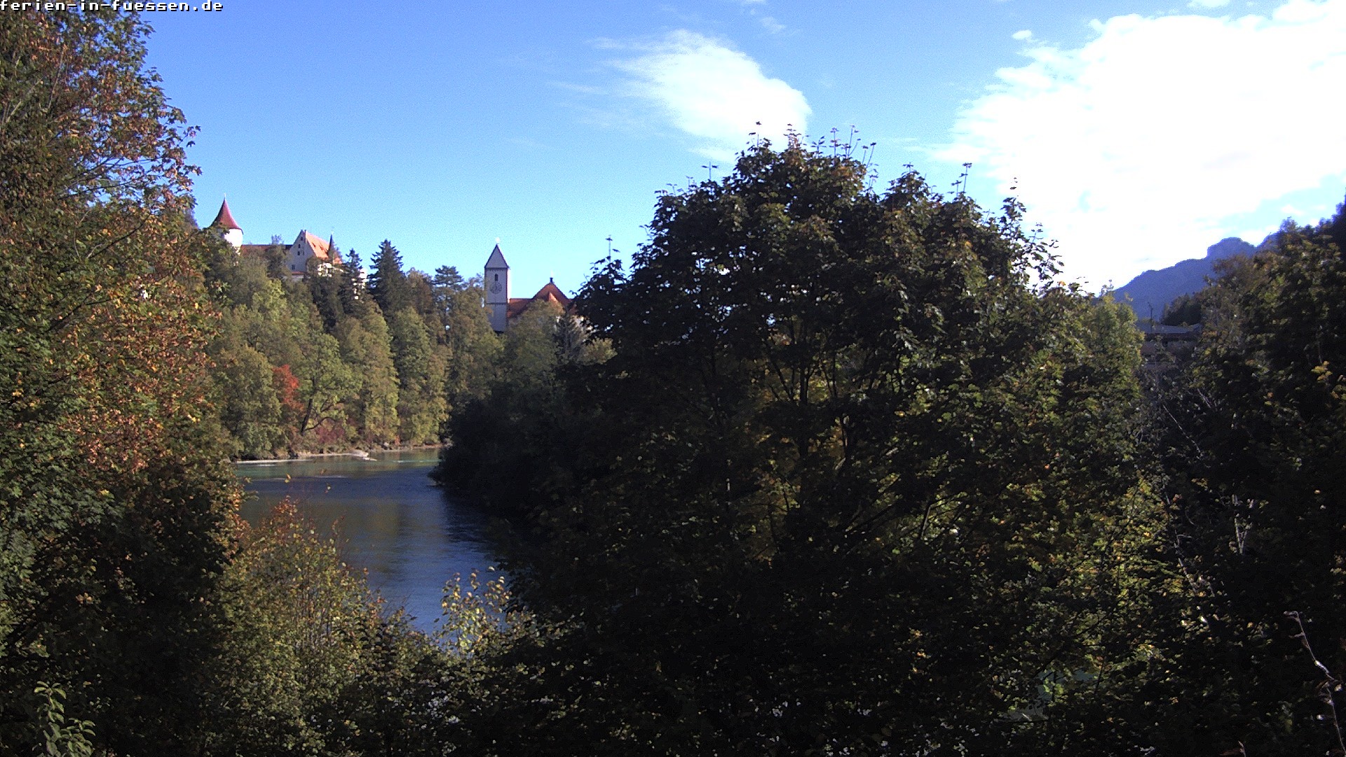 Archiv Foto Webcam Füssen: Blick auf Lech und Hohes Schloss
