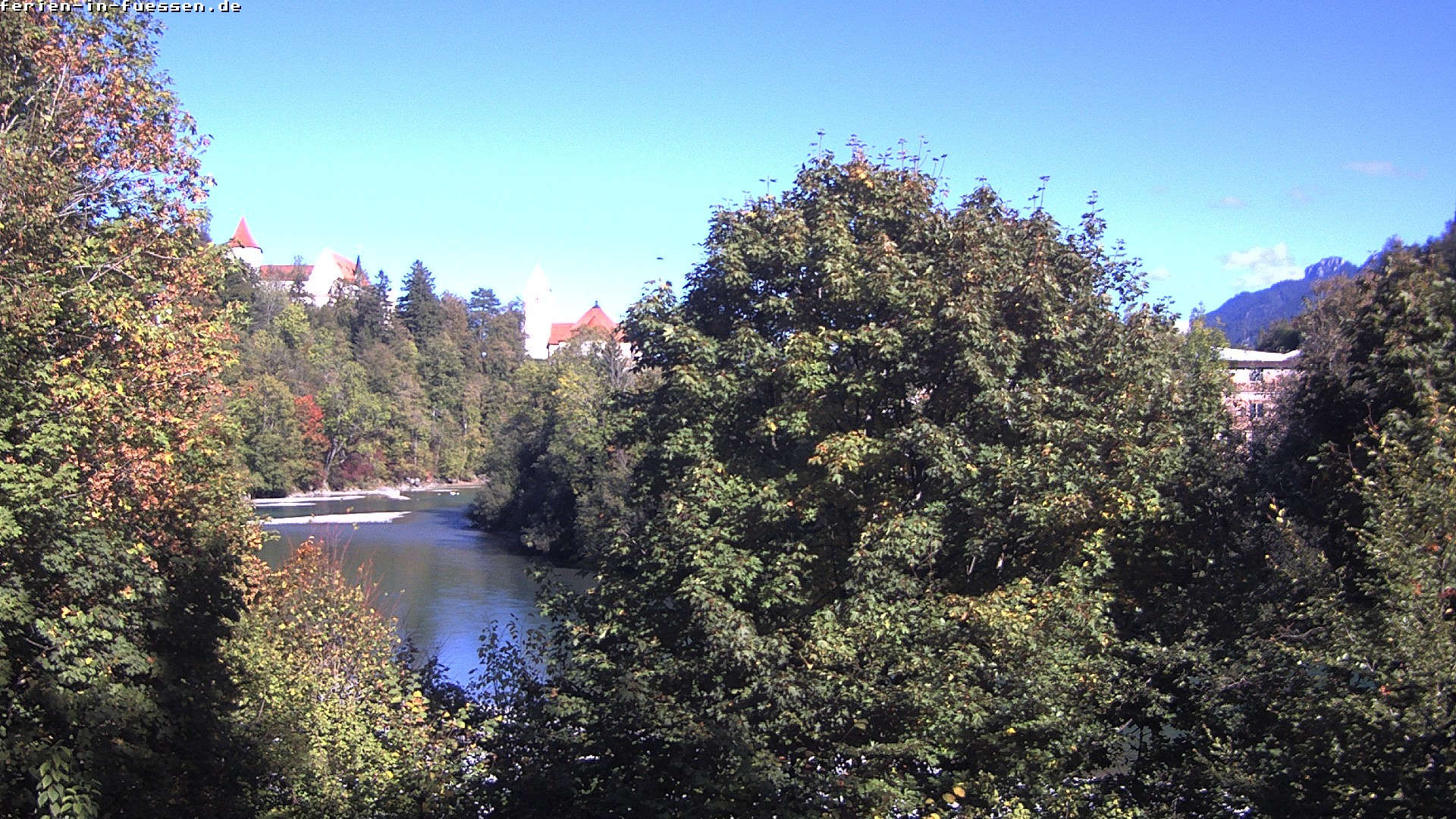 Archiv Foto Webcam Füssen: Blick auf Lech und Hohes Schloss
