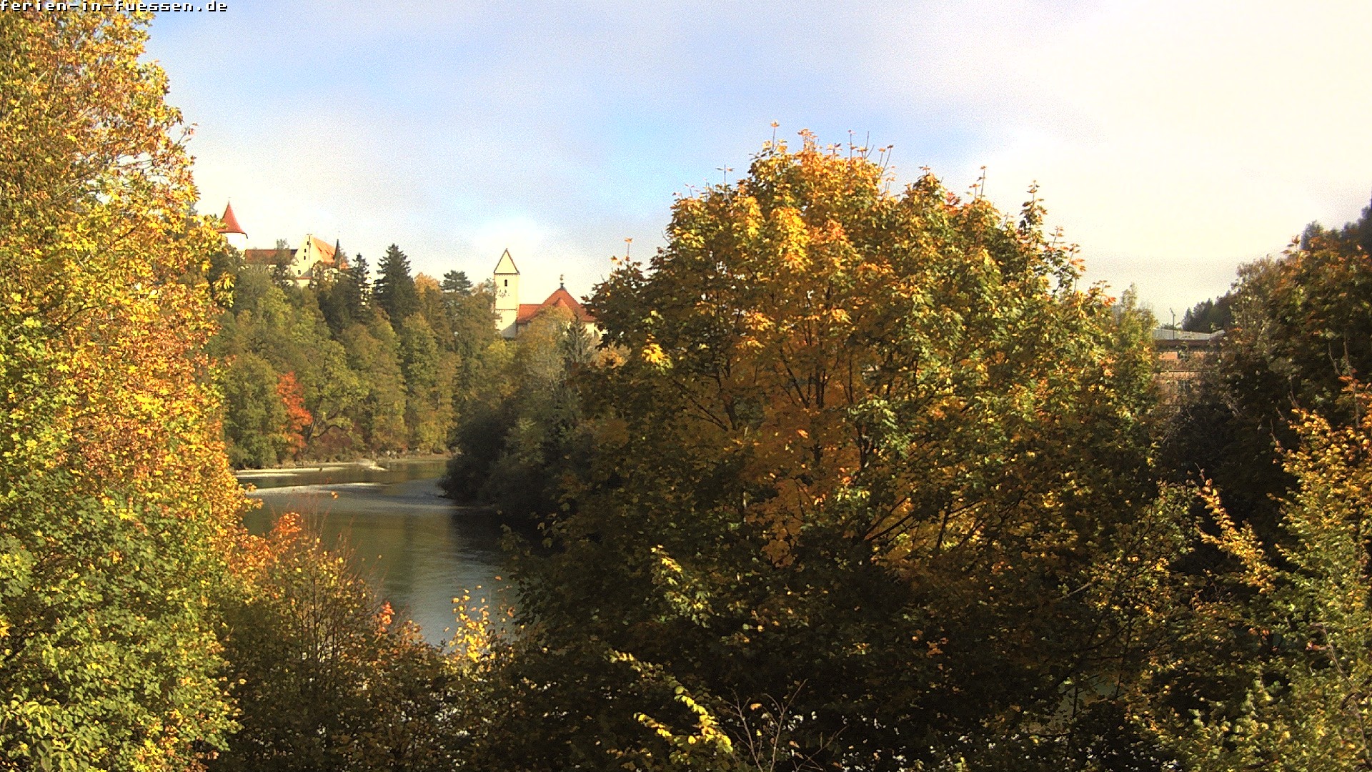 Archiv Foto Webcam Füssen: Blick auf Lech und Hohes Schloss
