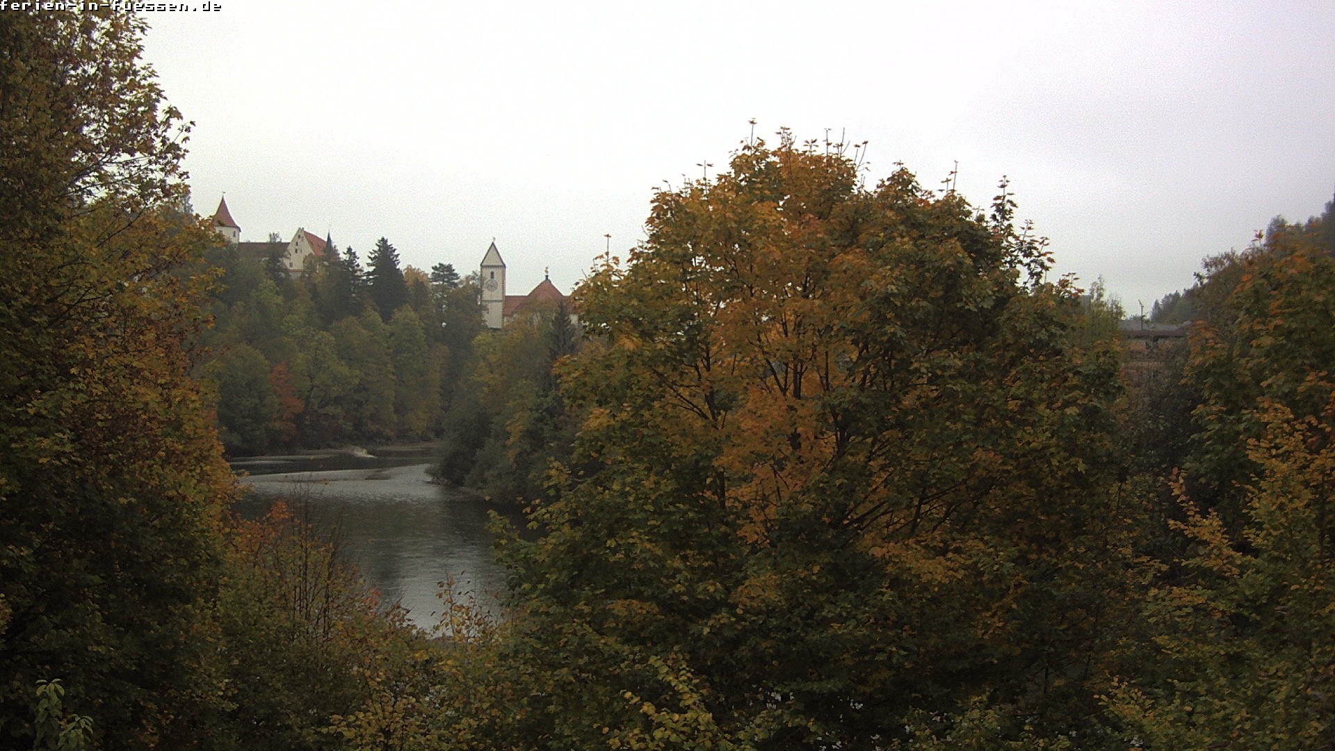 Archiv Foto Webcam Füssen: Blick auf Lech und Hohes Schloss