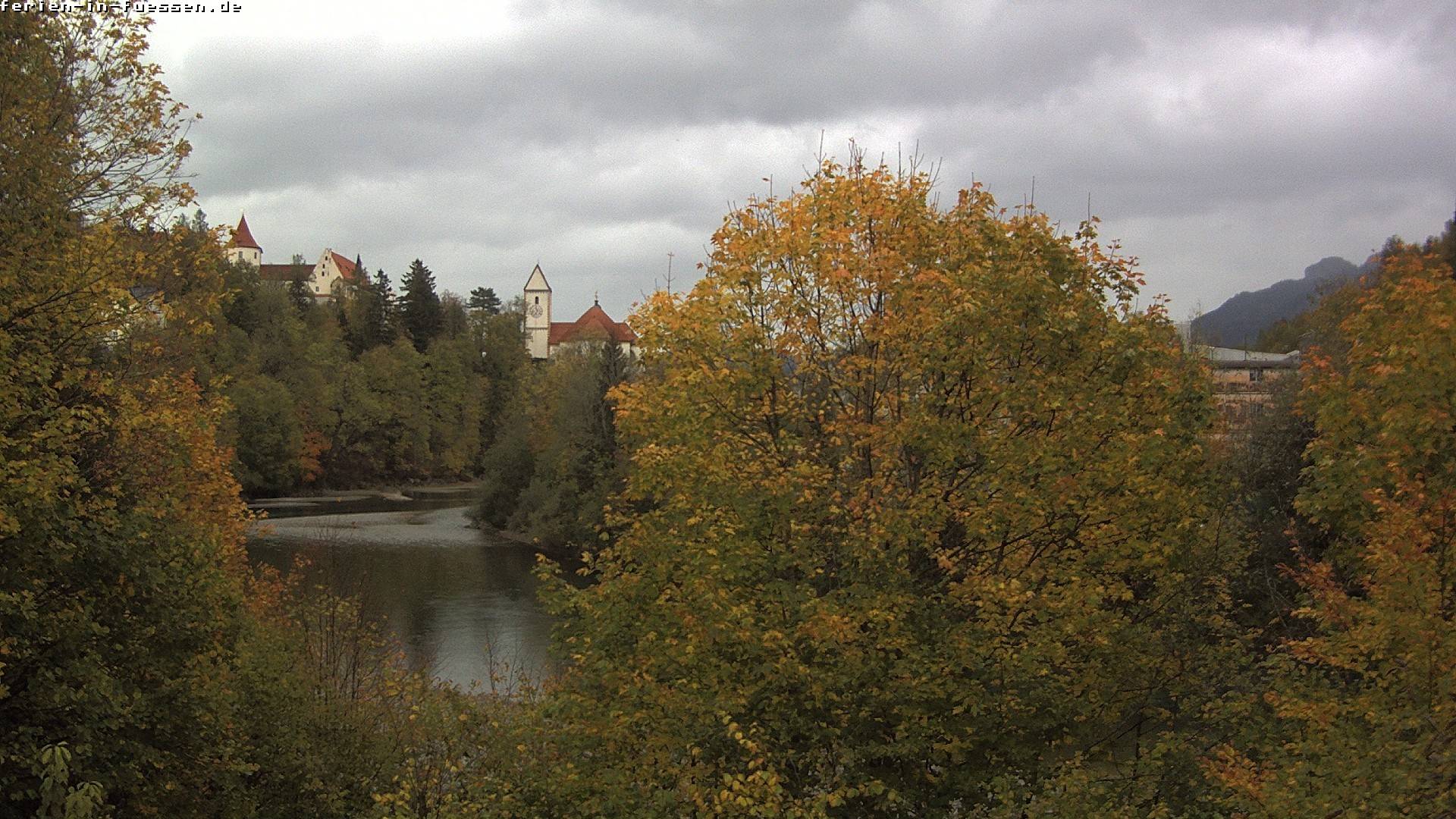 Archiv Foto Webcam Füssen: Blick auf Lech und Hohes Schloss