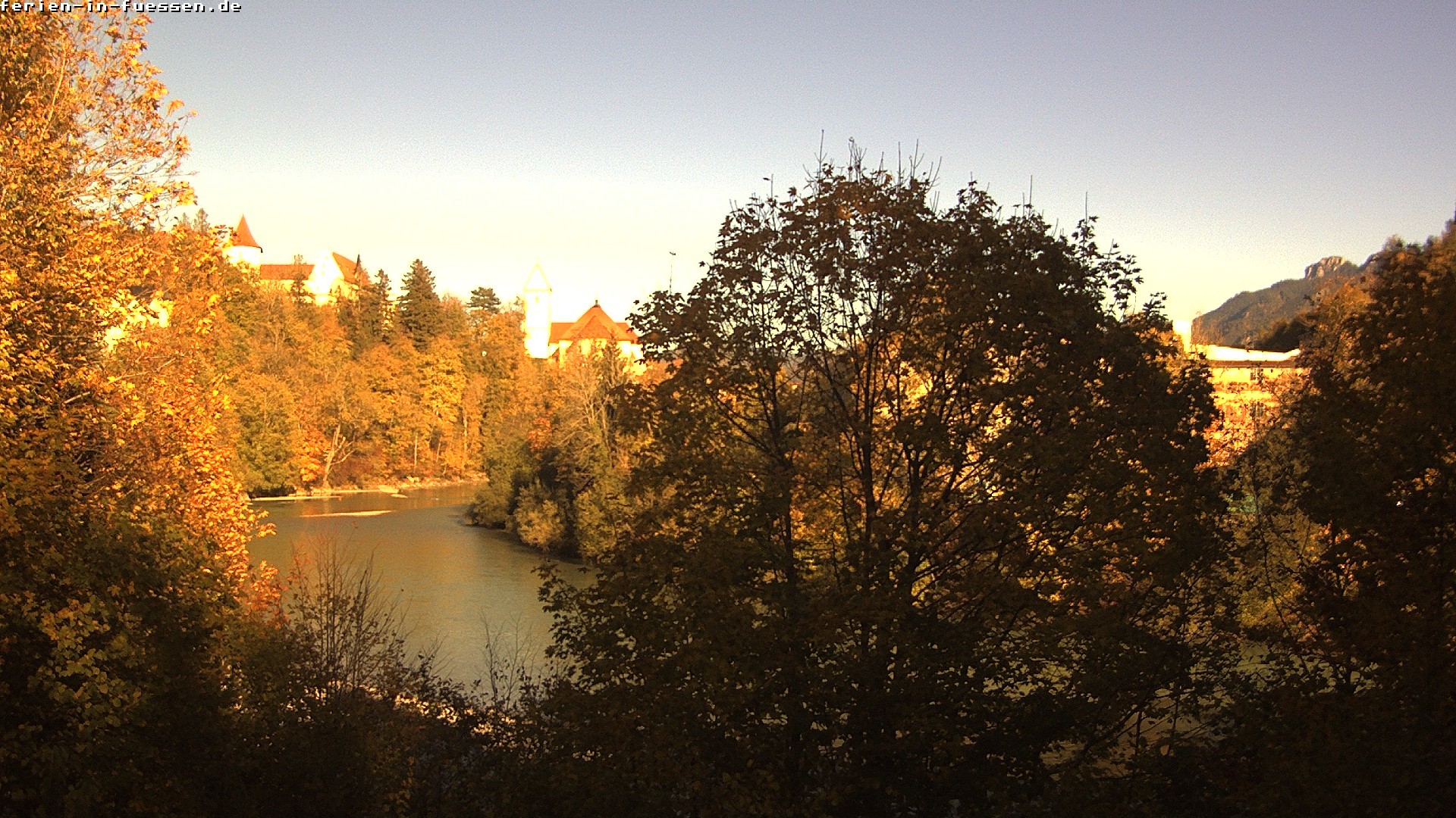 Archiv Foto Webcam Füssen: Blick auf Lech und Hohes Schloss