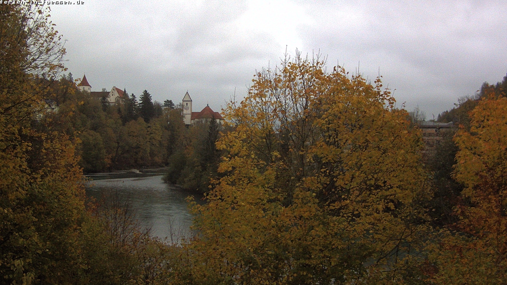 Archiv Foto Webcam Füssen: Blick auf Lech und Hohes Schloss