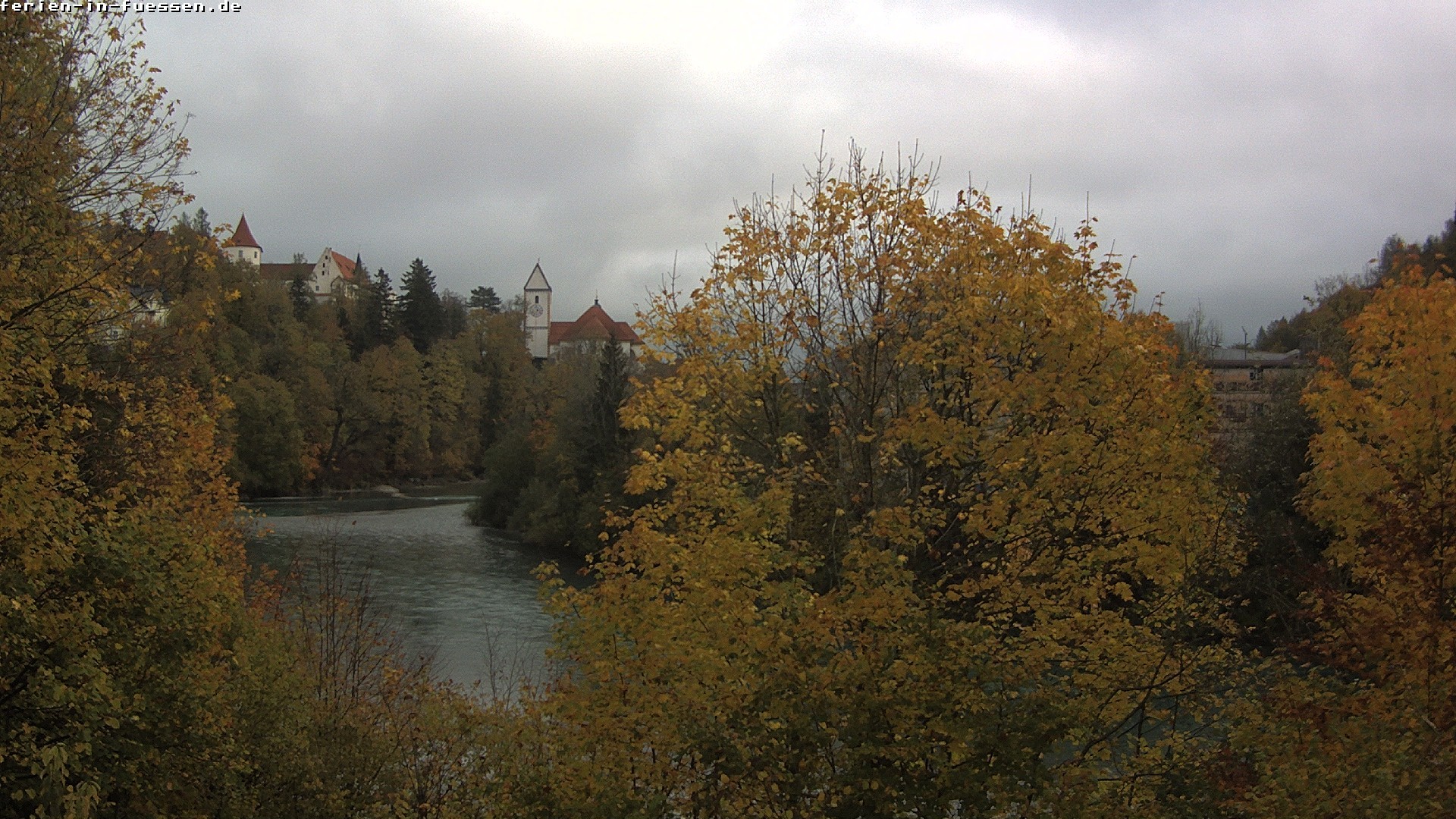 Archiv Foto Webcam Füssen: Blick auf Lech und Hohes Schloss