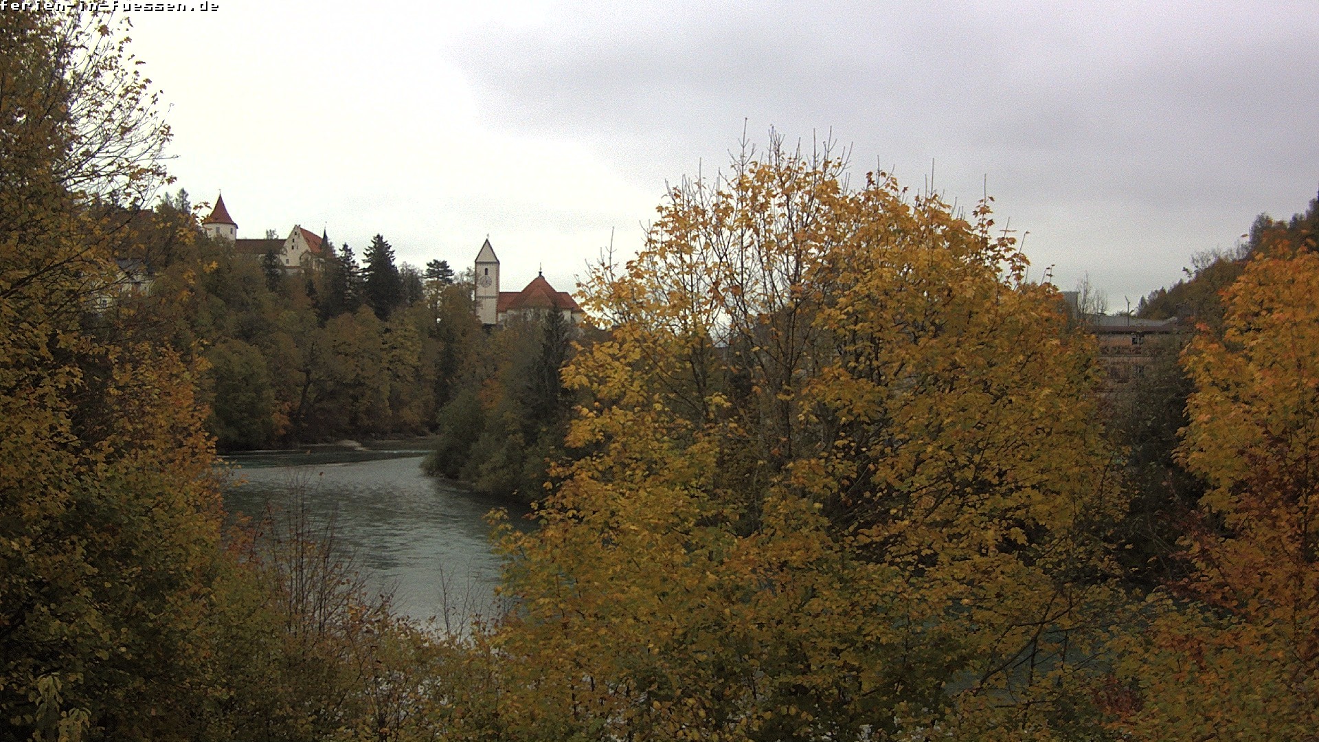 Archiv Foto Webcam Füssen: Blick auf Lech und Hohes Schloss