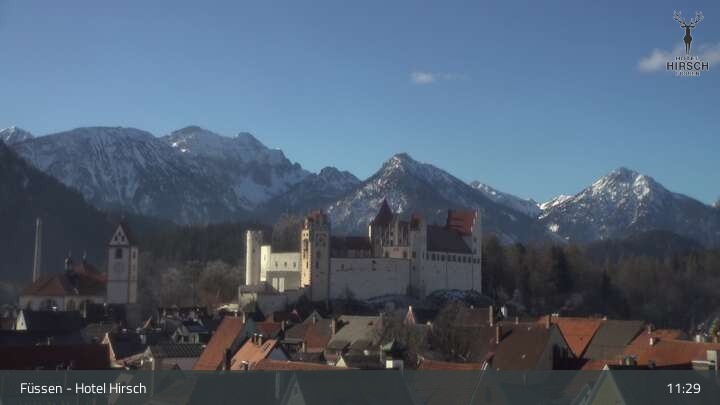 Archiv Foto Webcam Füssen: Blick auf das Hohe Schloss