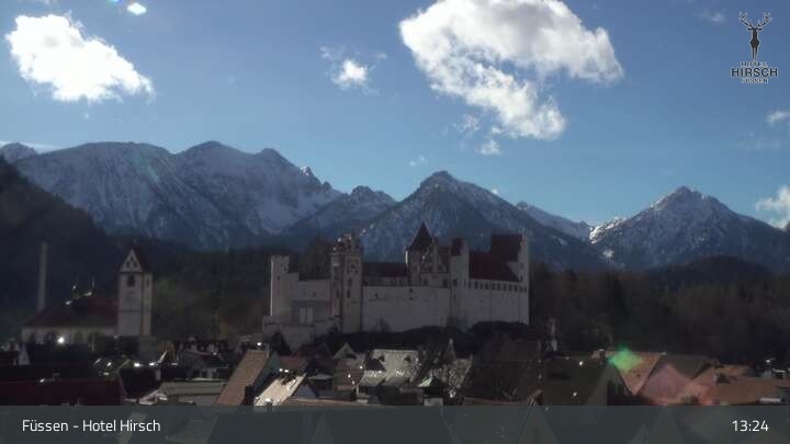 Archiv Foto Webcam Füssen: Blick auf das Hohe Schloss