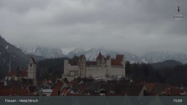 Archiv Foto Webcam Füssen: Blick auf das Hohe Schloss