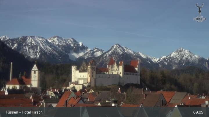 Archiv Foto Webcam Füssen: Blick auf das Hohe Schloss