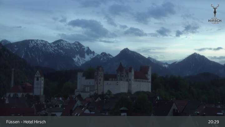 Archiv Foto Webcam Füssen: Blick auf das Hohe Schloss