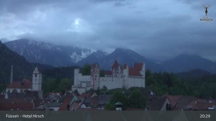 Archiv Foto Webcam Füssen: Blick auf das Hohe Schloss