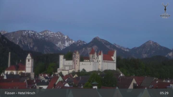 Archiv Foto Webcam Füssen: Blick auf das Hohe Schloss