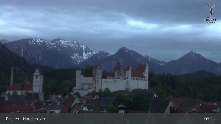 Archiv Foto Webcam Füssen: Blick auf das Hohe Schloss