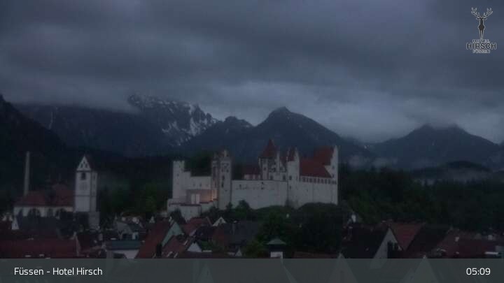 Archiv Foto Webcam Füssen: Blick auf das Hohe Schloss
