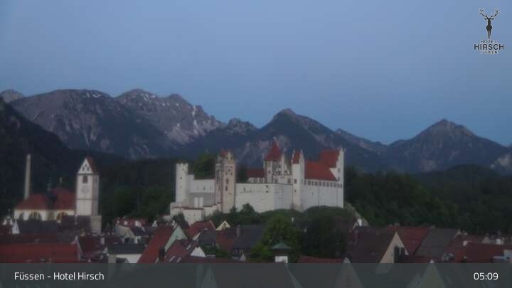 Archiv Foto Webcam Füssen: Blick auf das Hohe Schloss