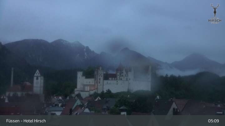 Archiv Foto Webcam Füssen: Blick auf das Hohe Schloss