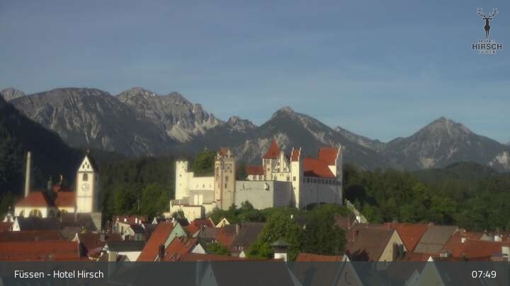 Archiv Foto Webcam Füssen: Blick auf das Hohe Schloss