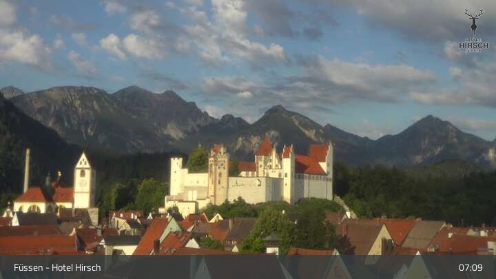 Archiv Foto Webcam Füssen: Blick auf das Hohe Schloss