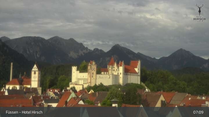 Archiv Foto Webcam Füssen: Blick auf das Hohe Schloss
